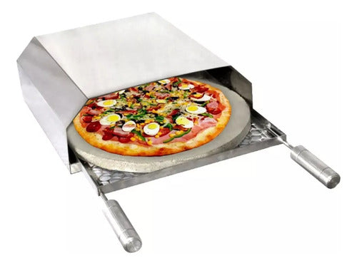 Forno De Pizza Para Churrasqueia Em Aço Inox Fast Gourmet