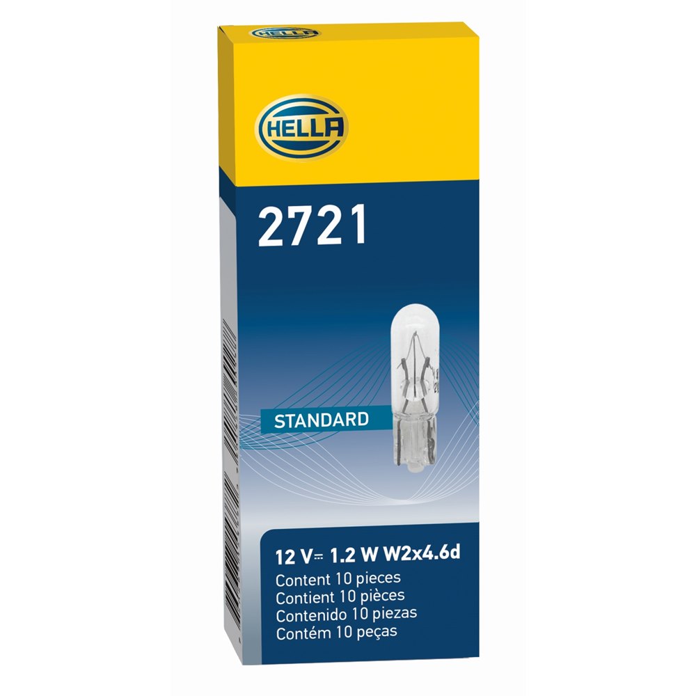 Lâmpada T1.5 12v 1.2w W2x4.6d Hella 2721 Caixa com 10 Universal Ônibus/Caminhões/Máquinas Agrícolas/Automovéis e Utilitários Leves/Motos