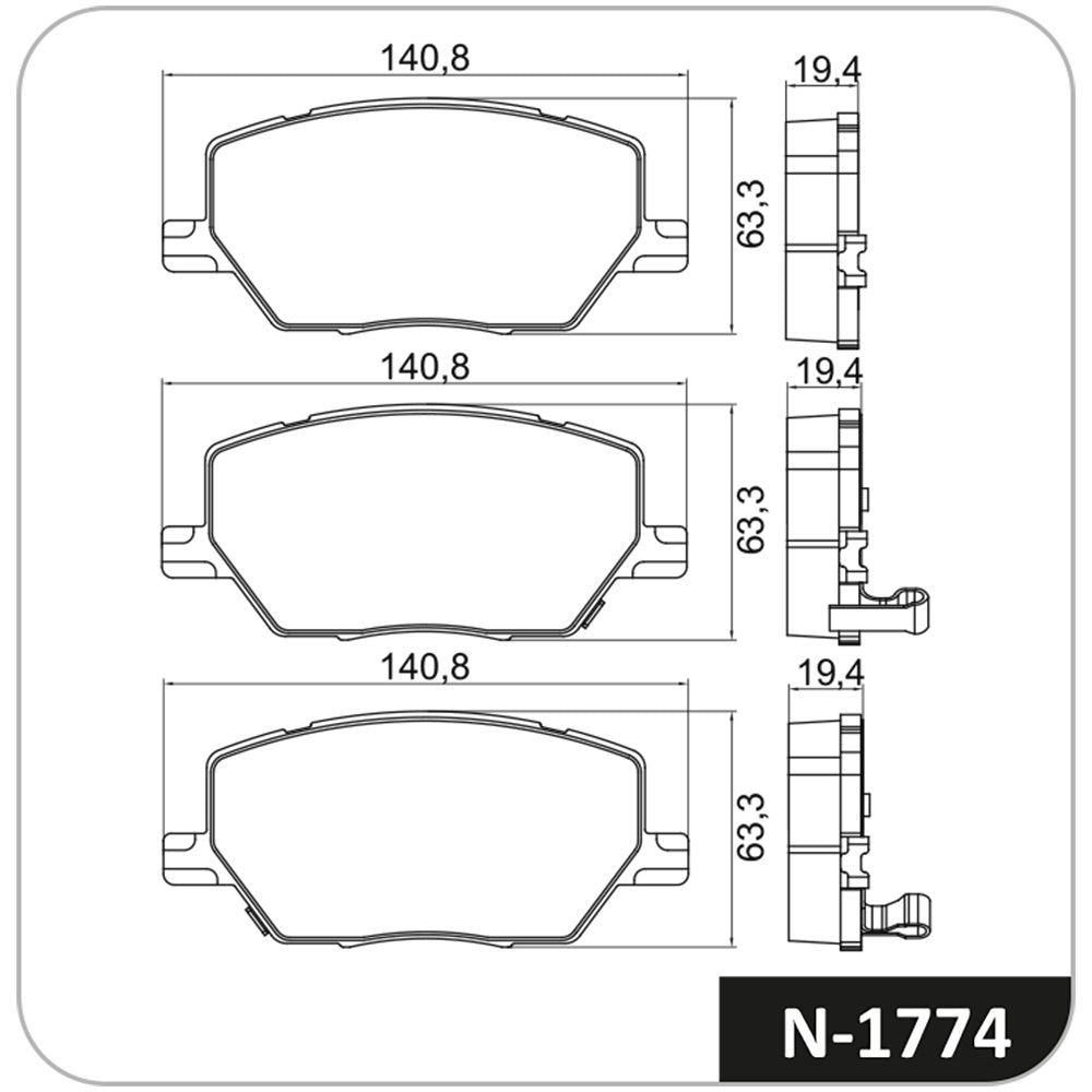 Pastilha de Freio Cobreq N-1774 Jeep Commander/Compass/Renegade, Fiat Toro/Fastback/Pulse, Ram Rampage