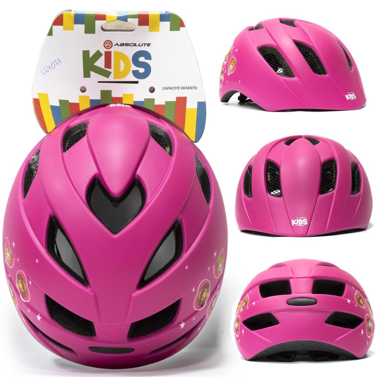Capacete Absolute Kids Roll Rosa Princesas Ajustável M/G