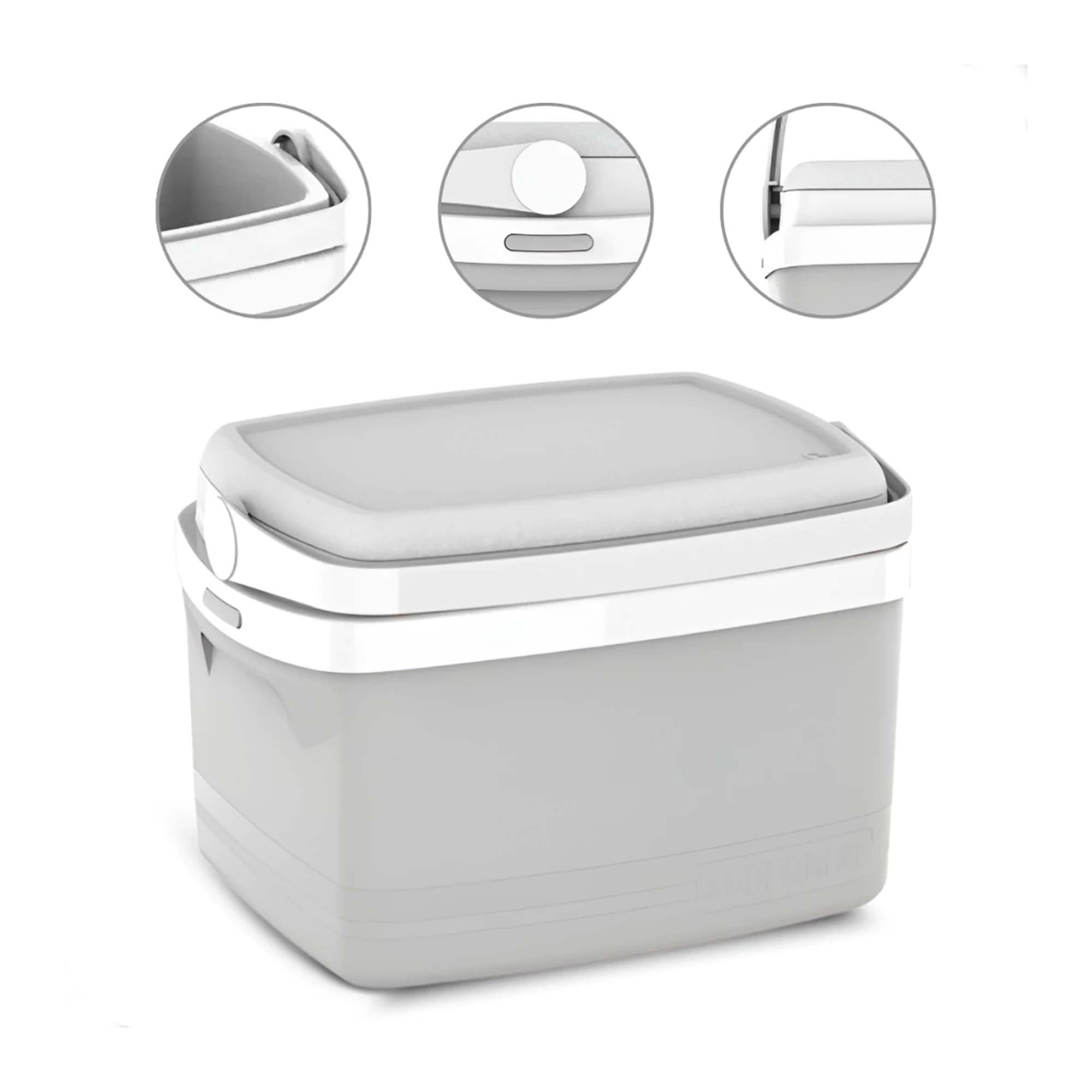 CAIXA TERMICA TROPICAL 5L CINZA CLARO