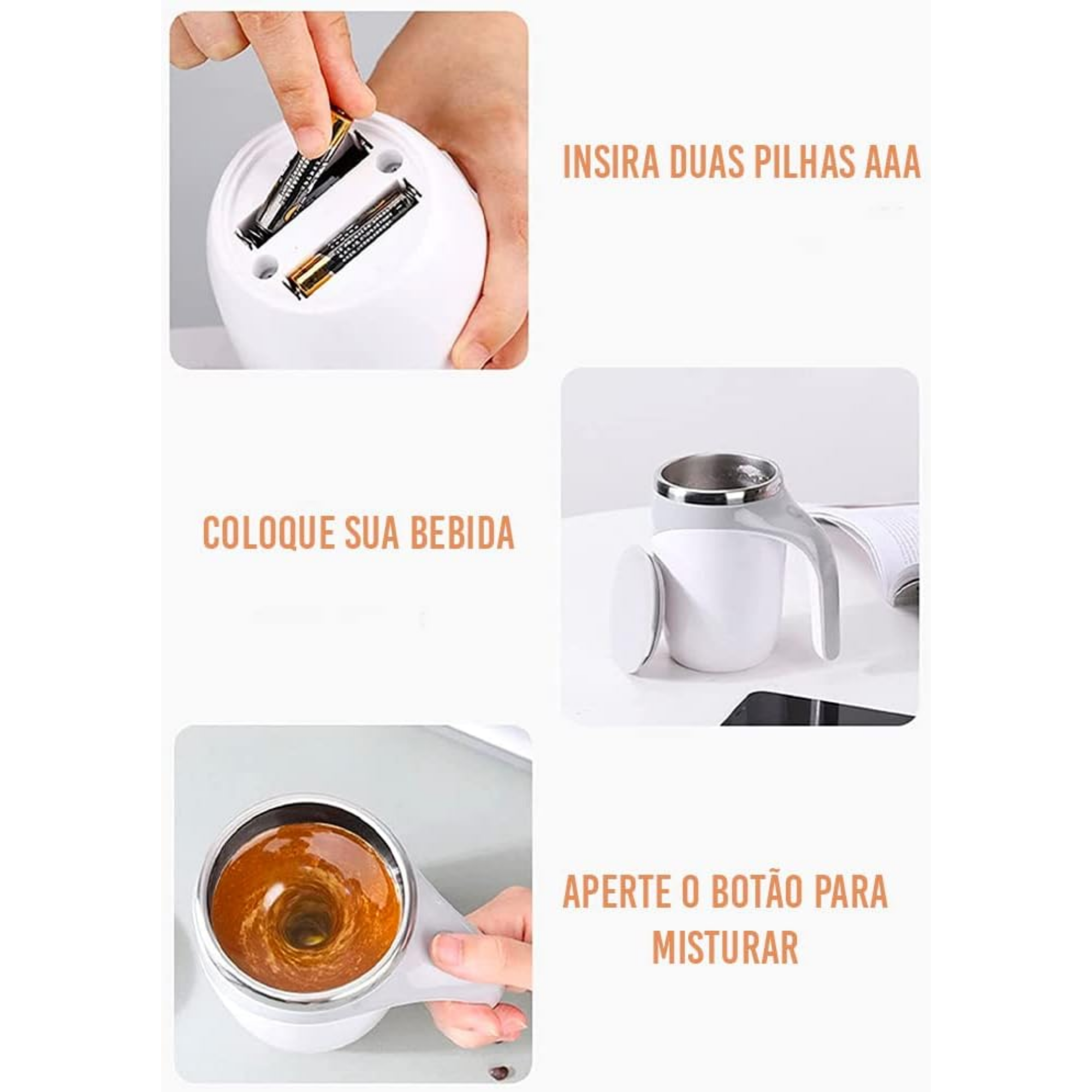 Caneca Com Mixer Recarregavel 380ML TOMATE