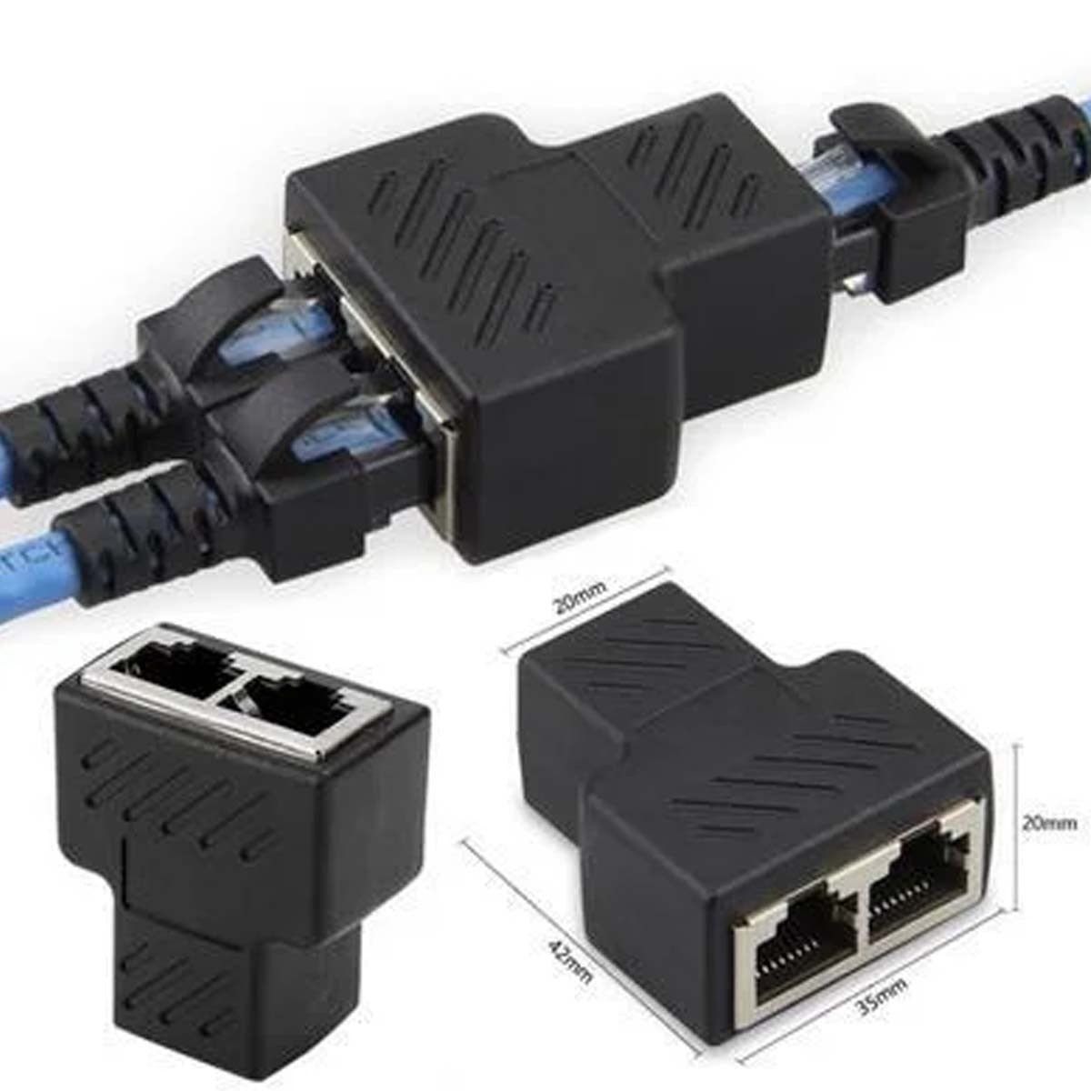 Adaptador Duplificador De Cabo De Rede RJ45 LUATEK LKP-501