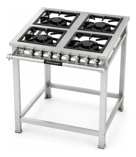 Fogão Industrial 4 Bocas/qd Qg B.p P7 Fast Gourmet Inox