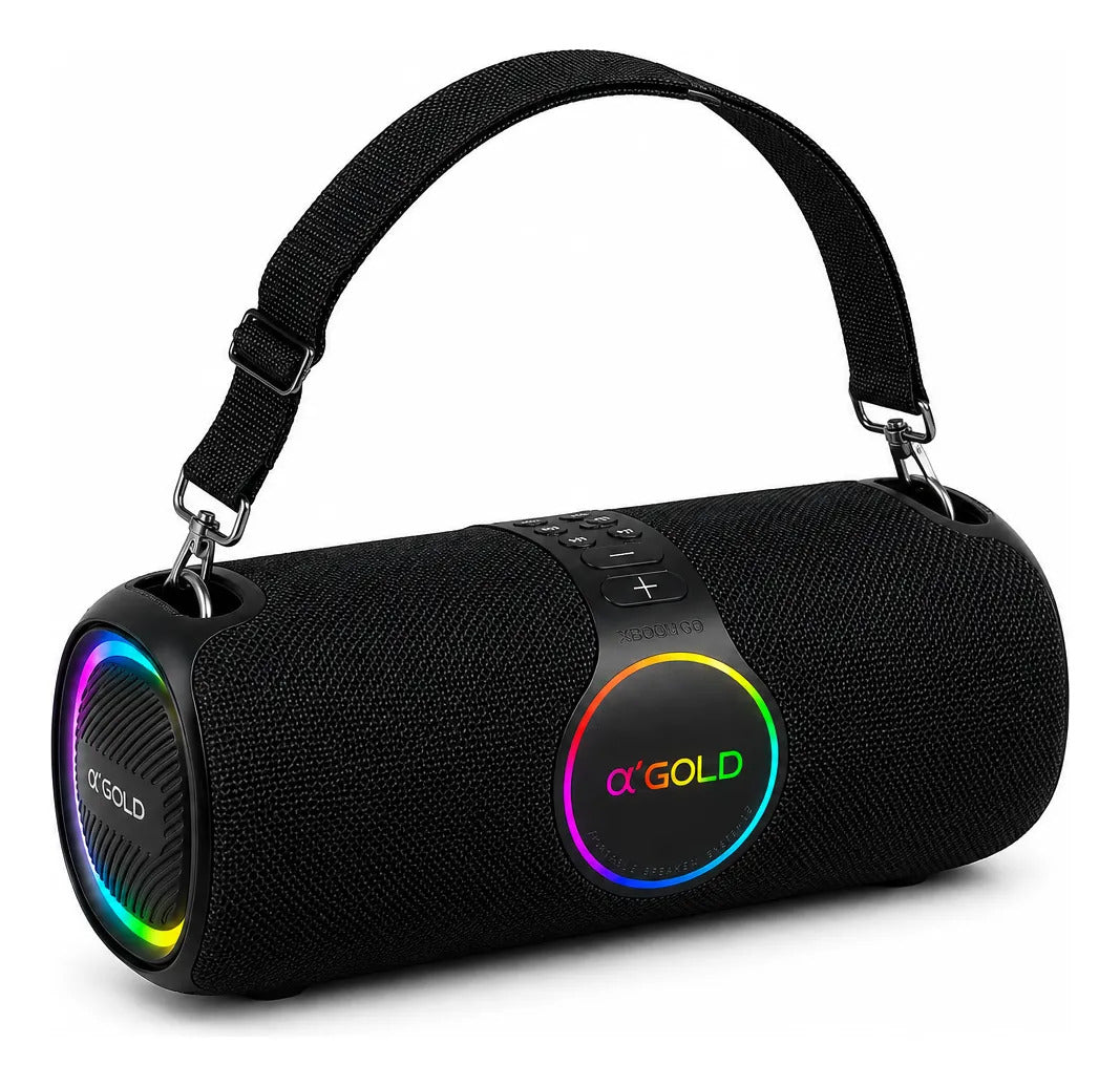 Caixa de Som Bluetooth Portátil com Microfone e Karaokê 120W A'Gold SM-32