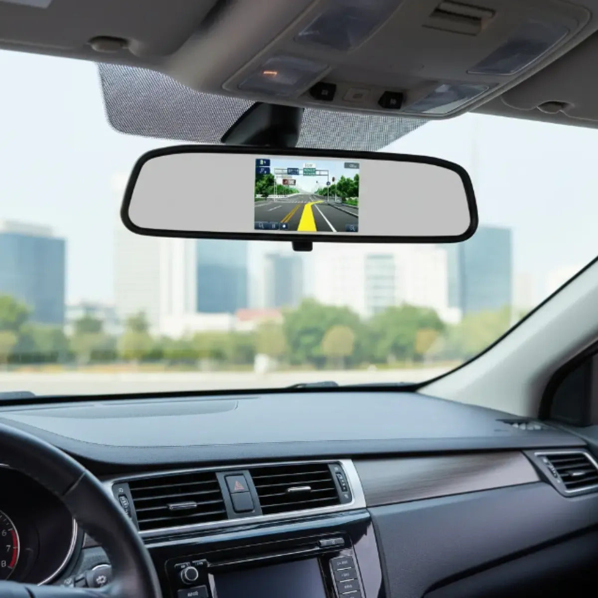 Espelho Retrovisor Automotivo Interno com Tela LCD de 4,3 Polegadas Knup KP-S107