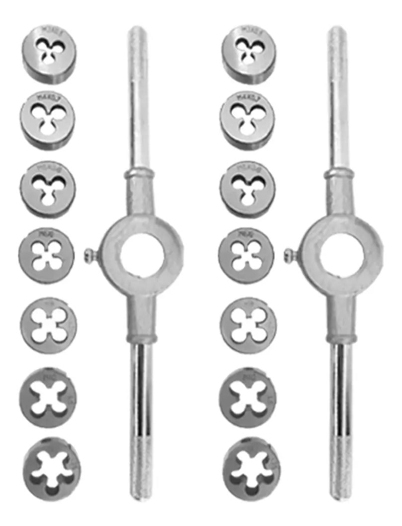 Conjunto de Tarraxas e Machos com 8 Peças de Aço M3 a M12 Bomvink BOM-3230