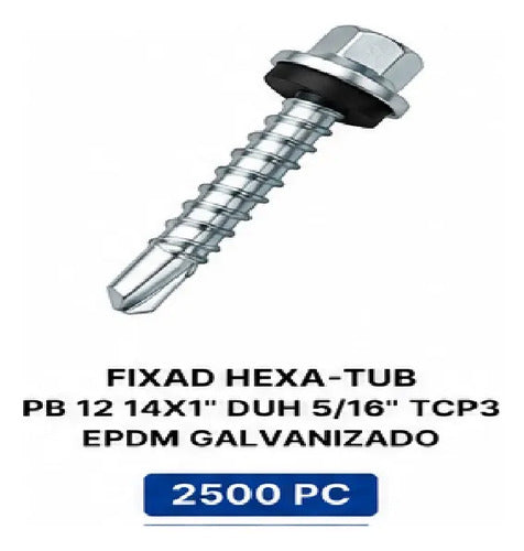 Parafuso Hard Hexa-tub 14x1.1/2 Tcp3 Epdm Galv – 2000 Peças – foto 2