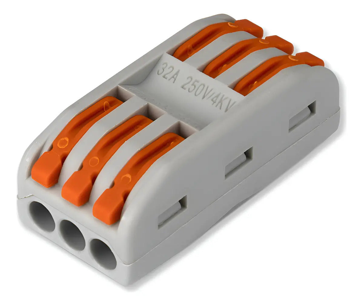 Kit 10 Conectores Elétricos Triplos SPL-3 de Emenda Rápida com Alavanca Luckfoyu TB-1467