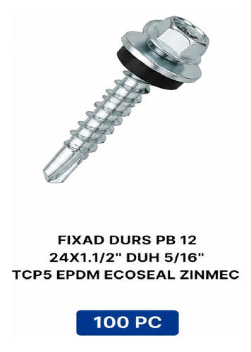 Parafuso Hard Durs 24x1.1/2 Tcp5 Epdm Zinmec – 2000 Peças – foto 3