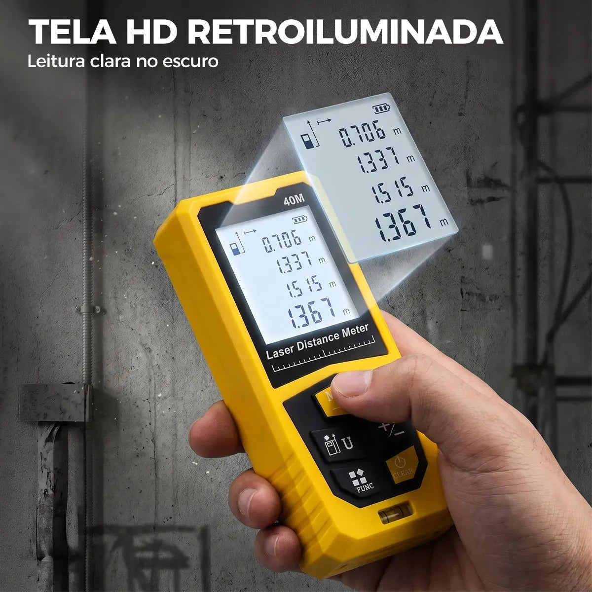 Medidor de Distância a Laser 40 m com Cálculo de Área e Volume Bomvink BOM-6544