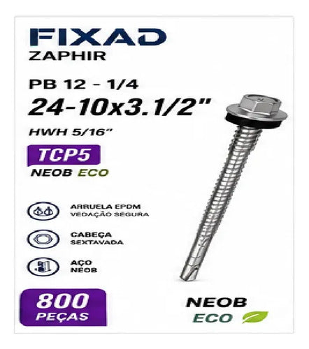 Parafuso Hard Zaphir Pb 24-10x3.1/2 Tcp5 Neob Ecoseal – 800 Peças – foto 3