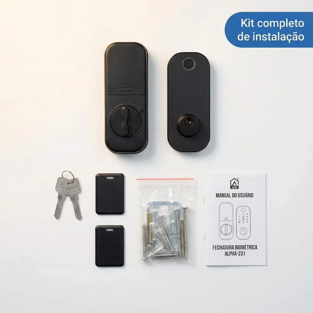Fechadura Digital de Porta com Impressão Digital, Senha, Cartão e App Aitek Alpha-231