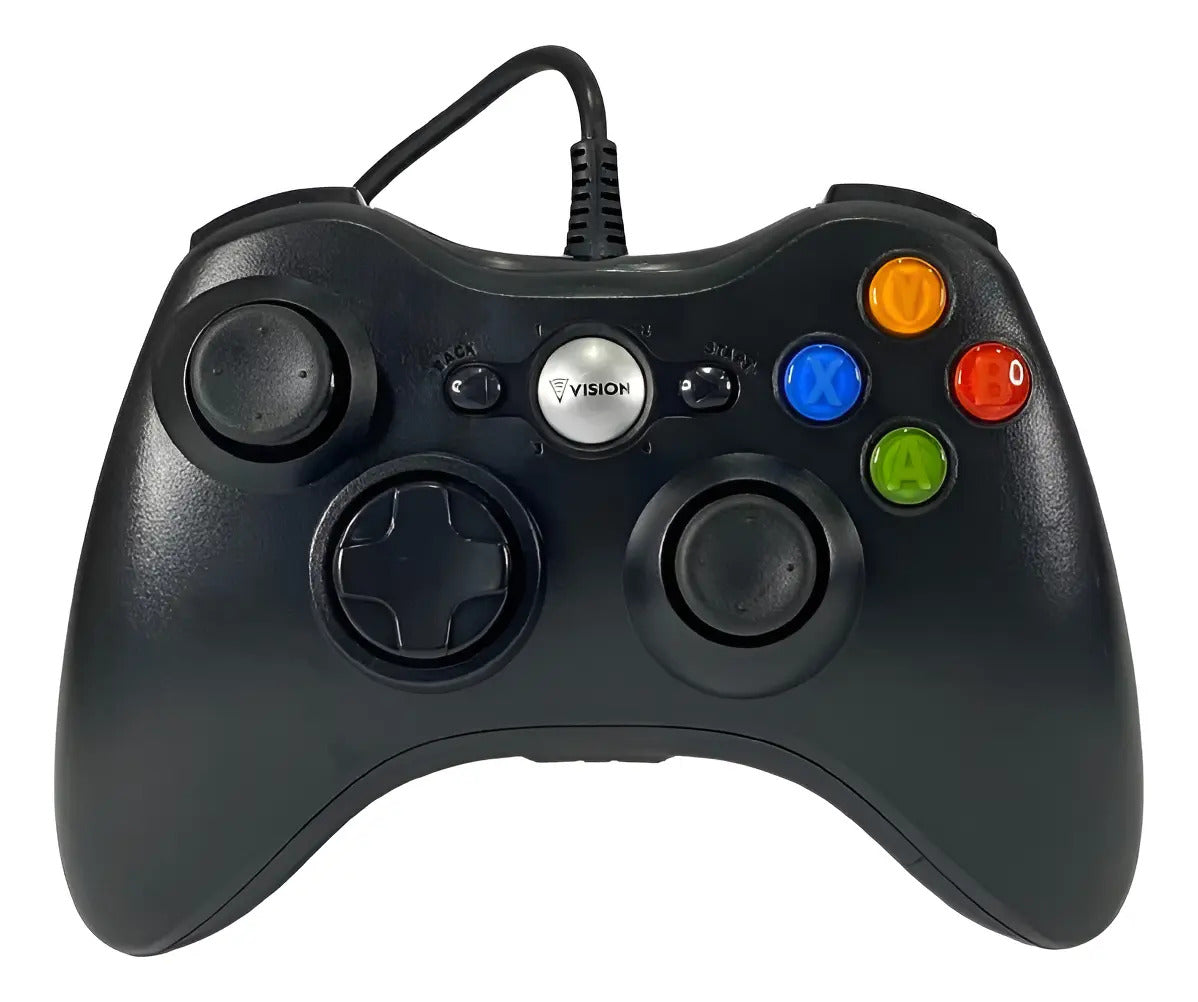 Controle para Xbox 360 e PC com Fio Preto Vision YT2015