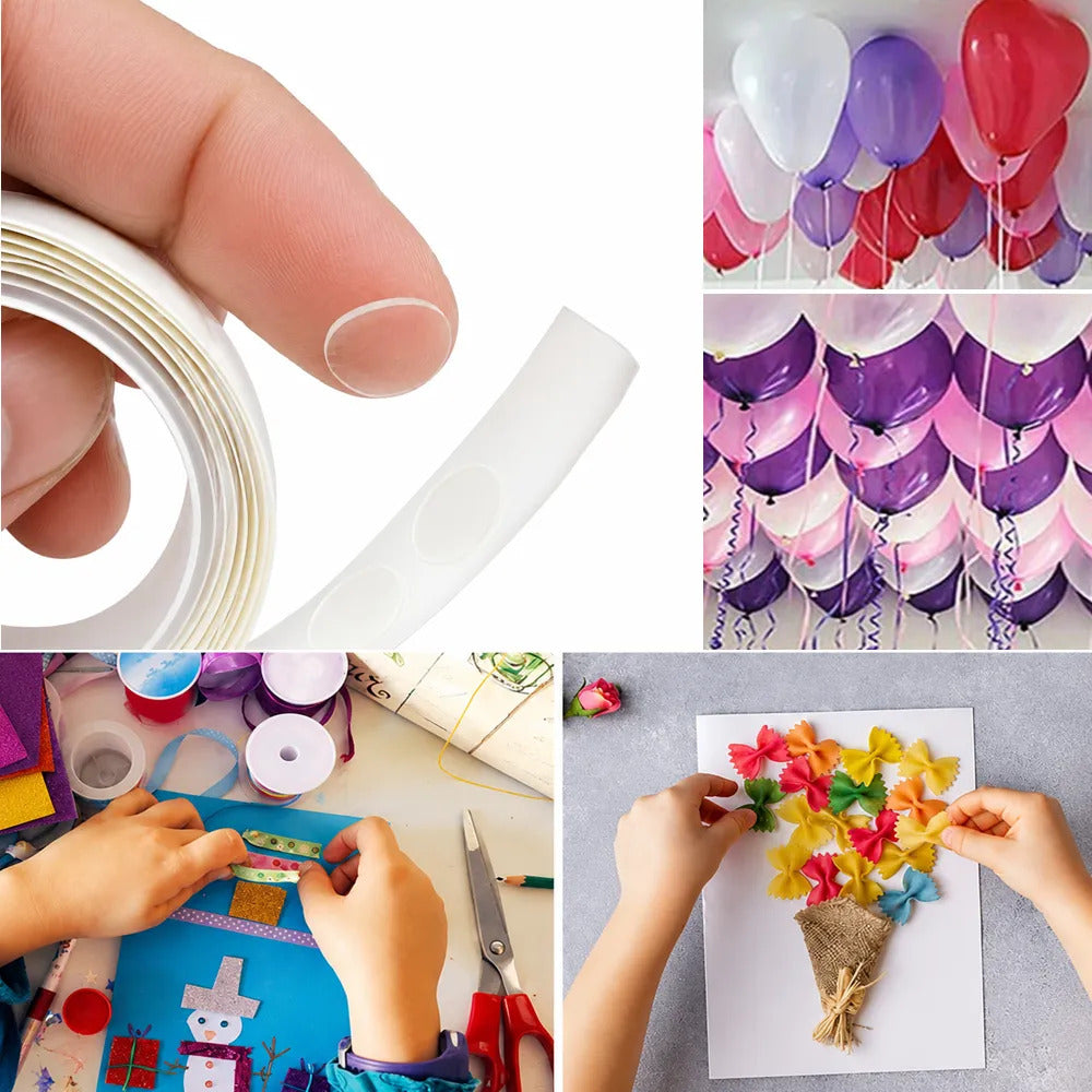 Fita de Cola Dupla Face em Pontos Transparente 60 Peças 1x1 cm Bomvink BOM-1369