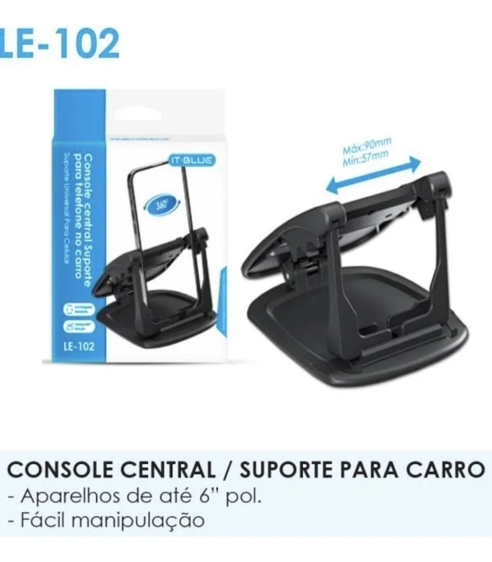 Suporte Veicular para Celular Preto de Fácil Instalação It-Blue Lelong LE-102