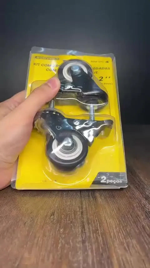 Kit com 2 Rodízios com Porca e Trava 2 Polegadas Bomvink BOM-2757