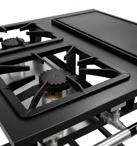 Fogão Industrial 2 Bocasqs +chapa Baixa Pressão Fast Gourmet