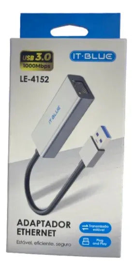 Adaptador de Internet USB 3.0 para RJ45 Ethernet 100Mbps It-Blue LE-4152