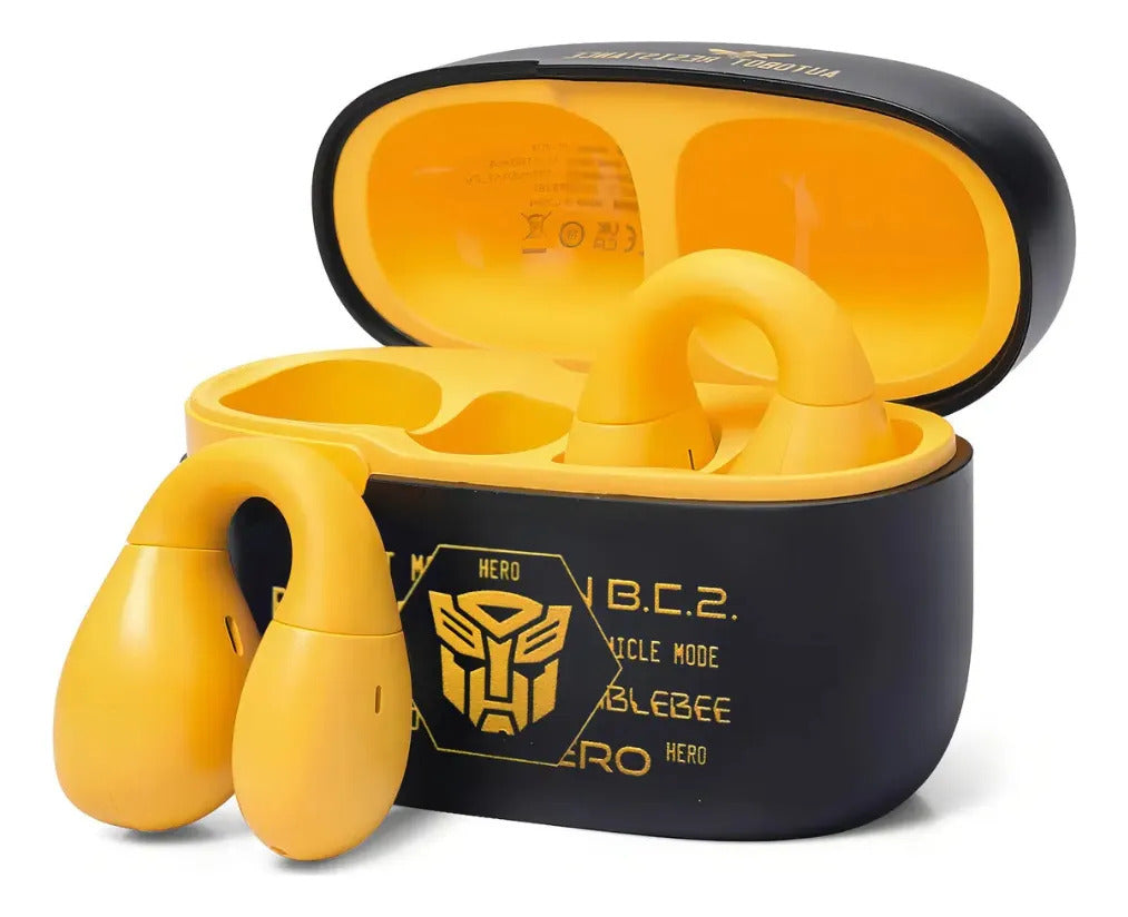 Fone de Ouvido Bluetooth 5.3 com Estojo de Carregamento Transformers TF-T05 B-127 Bumblebee