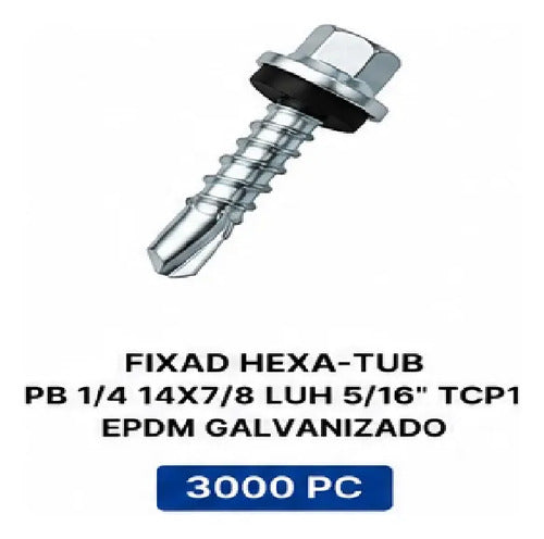 Parafuso Hard Hexa-tub 14x7/8 Tcp1 Epdm Galv – 3000 Peças – foto 3