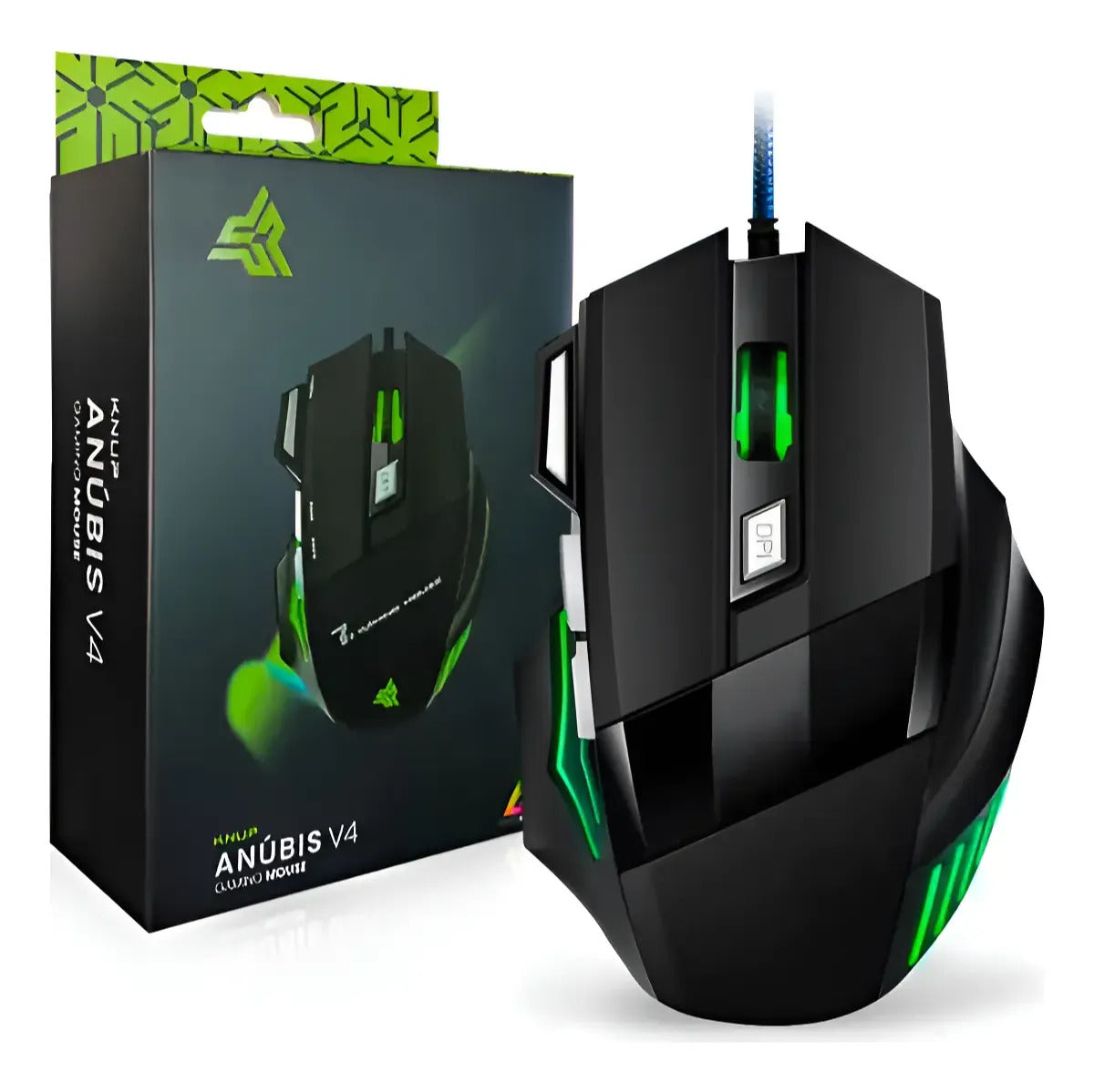 Mouse Gamer RGB com Fio USB 2400 DPI 7 Botões Knup KP-V4
