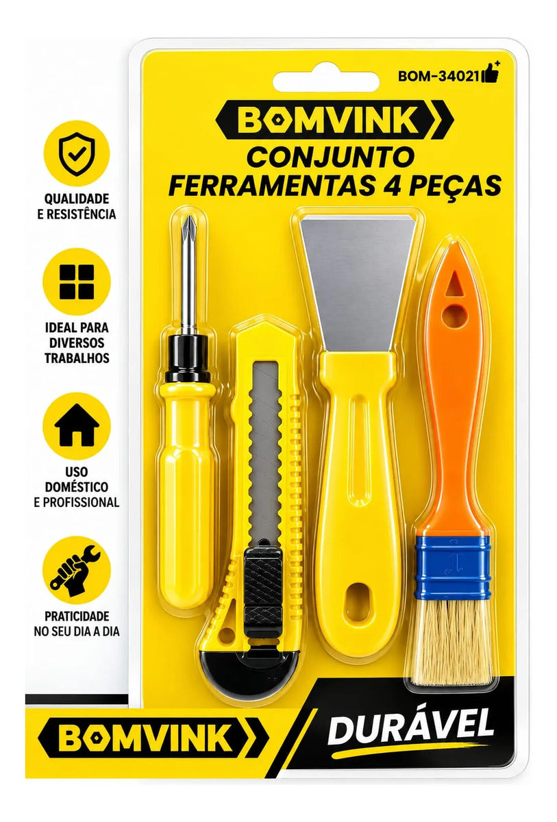 Conjunto de Ferramentas Multiuso com 4 Peças Bomvink BOM-3402