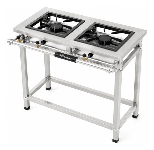 Fogão Industrial 2 Bocas Qs Qg A.p P7 Inox Fast Gourmet