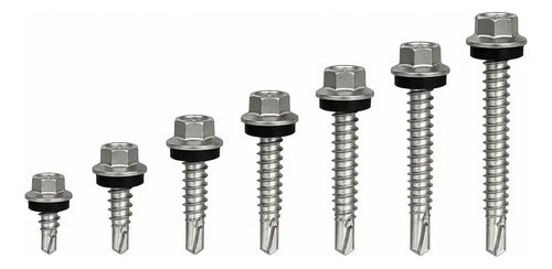 Parafuso Autobrocante Hard SS Cap Cabeça Inox PB 12-1/4 TCP4 EPDM para Telha Sanduíche – 100 Peças – foto 7