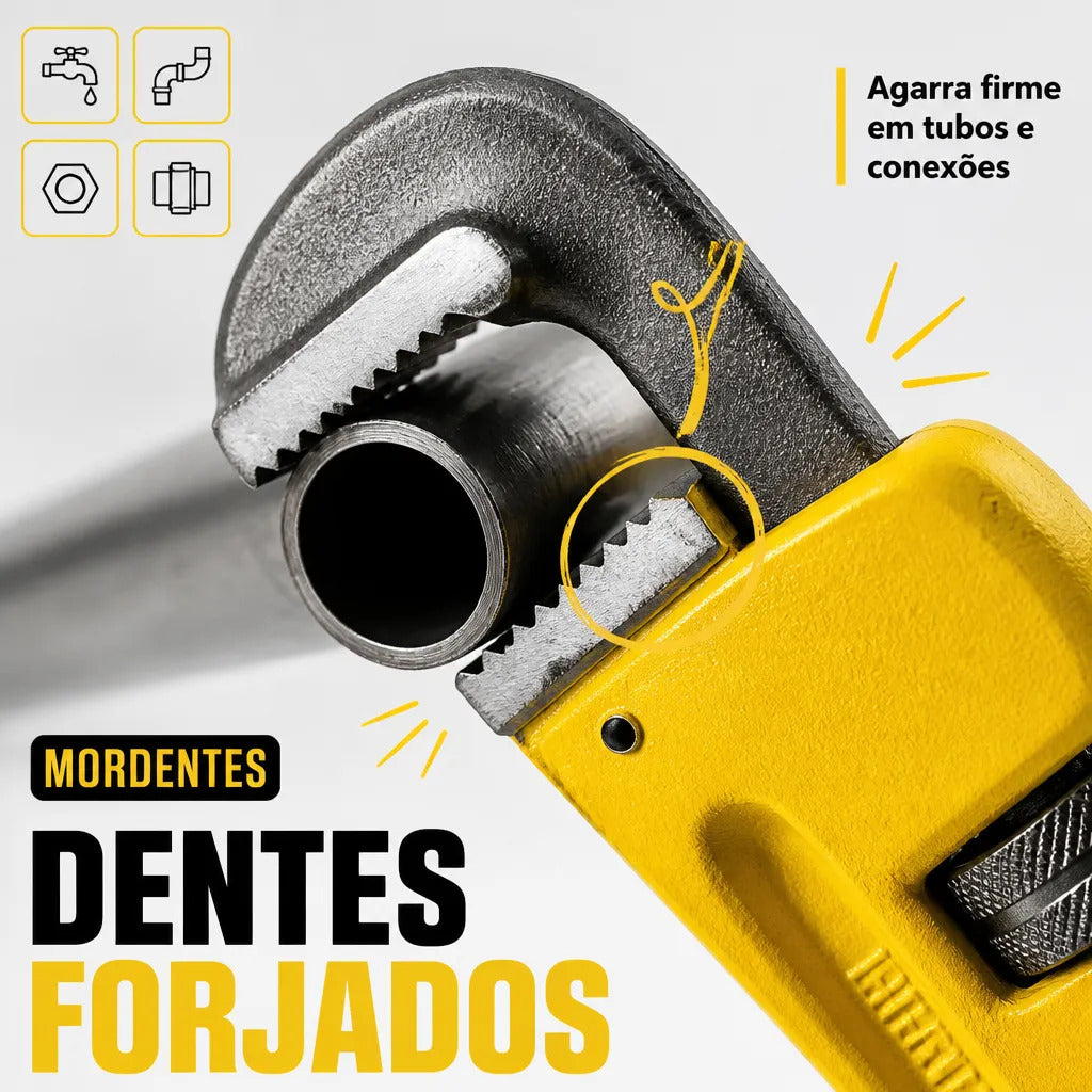 Chave de Grifo 10 Polegadas em Aço com Cabo Antiderrapante Bomvink BOM-1288