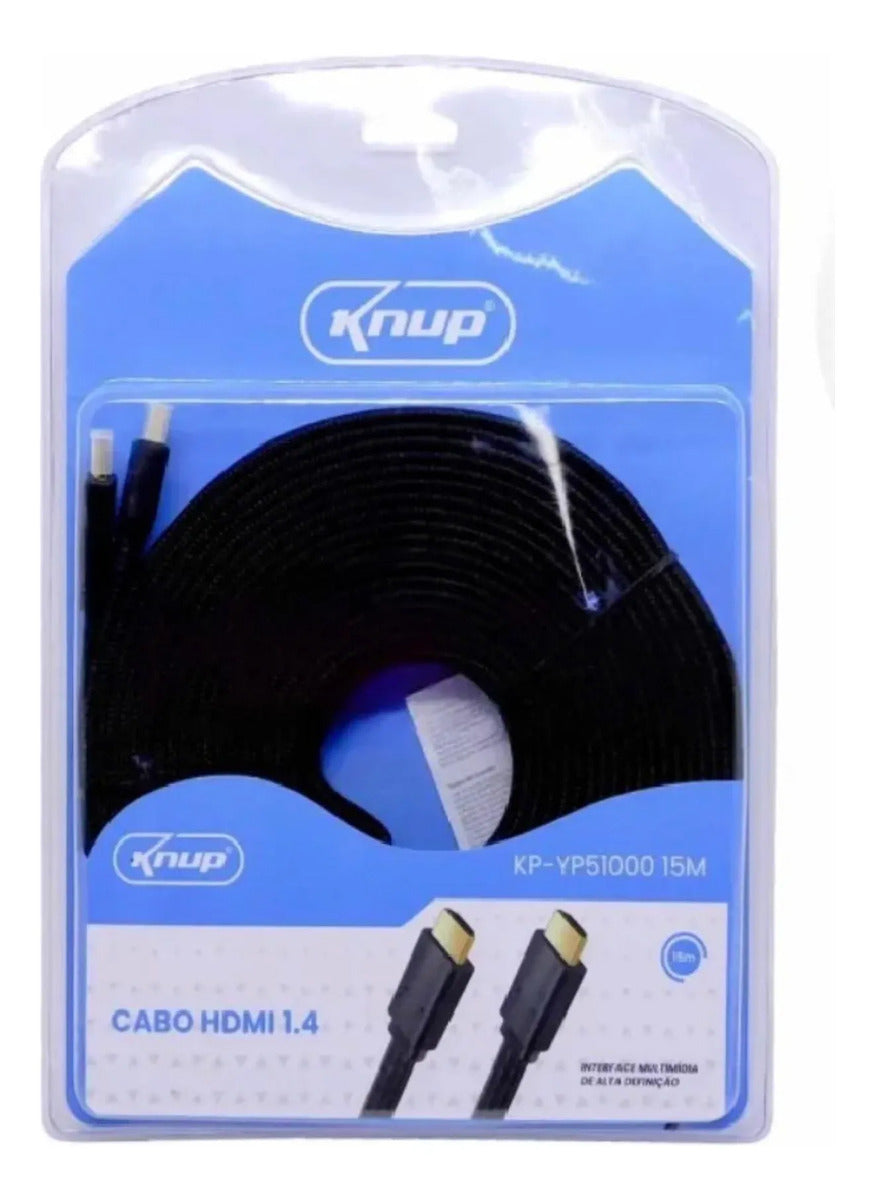 Cabo HDMI para HDMI Versão 1.4 com 15 Metros Full HD 1080p Knup KP-YP51000
