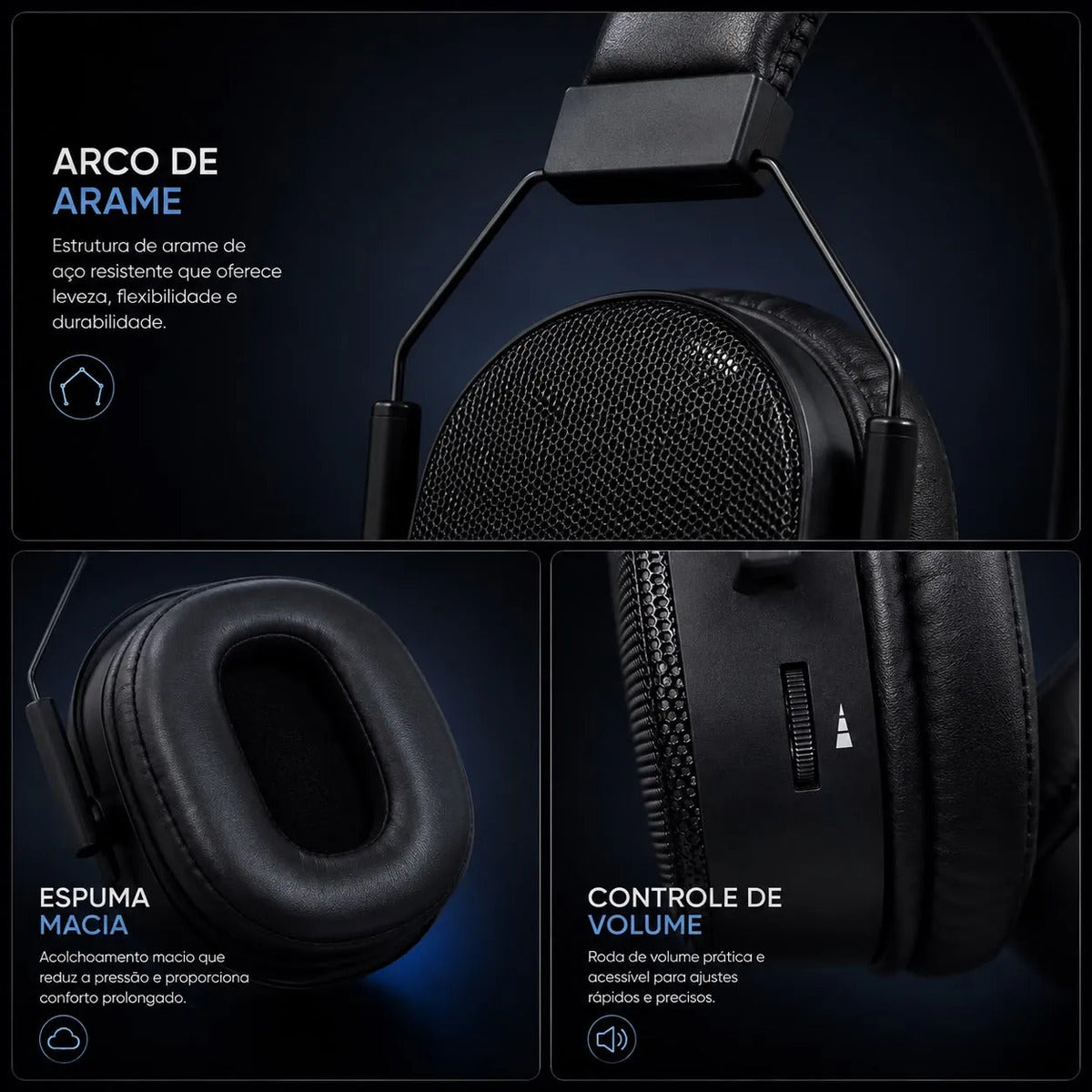 Fone de Ouvido Headset Gamer RGB com Microfone P2 e USB Aitek Delta F5532