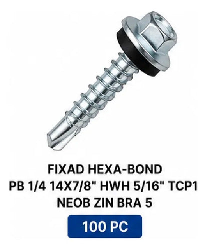 Parafuso Hard Hexa-bond Pb 14x7/8 Tcp1 Neob Branco – 100 Peças – foto 3
