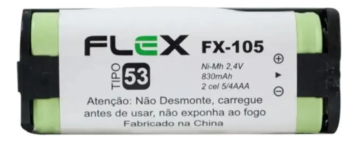 Bateria para Telefone Sem Fio 2,4V 830mAh 2 Células 5/4 AAA Flex FX-105