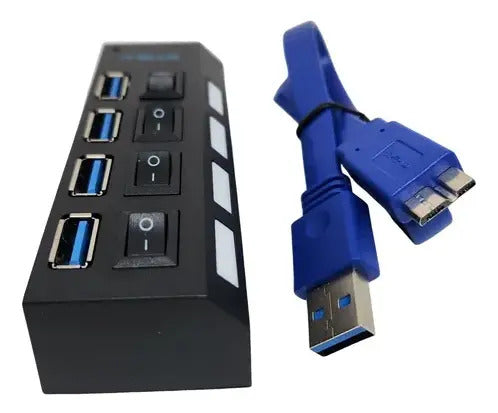 Hub USB 3.0 com 4 Portas, Interruptor e LED It-Blue LE-4052