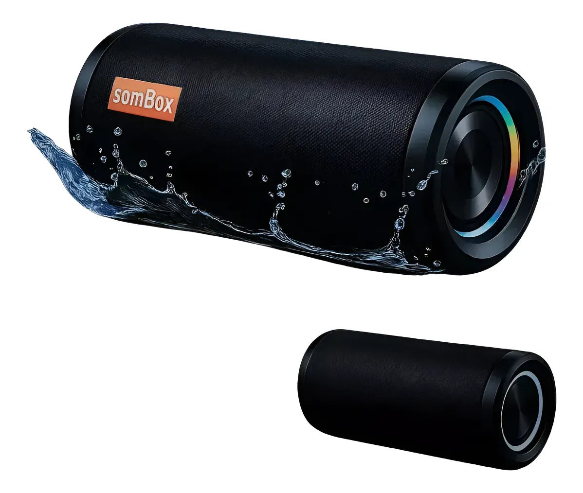 Caixa de Som Bluetooth Potente 50W RGB com LED Portátil Sombox D-X007