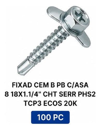 Parafuso Hard Cem B 18x1.1/4 C/asa T3 Ecos5 20k – 100 Peças – foto 2