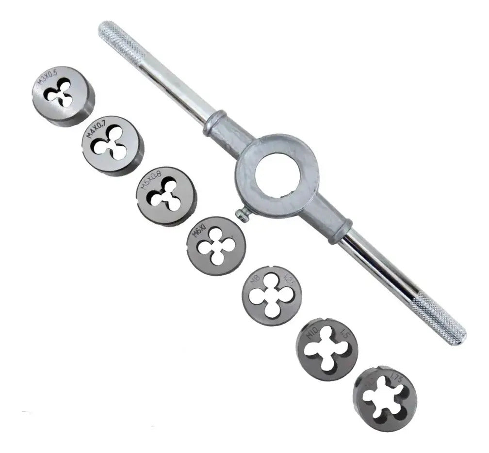 Conjunto de Tarraxas e Machos com 8 Peças de Aço M3 a M12 Bomvink BOM-3230