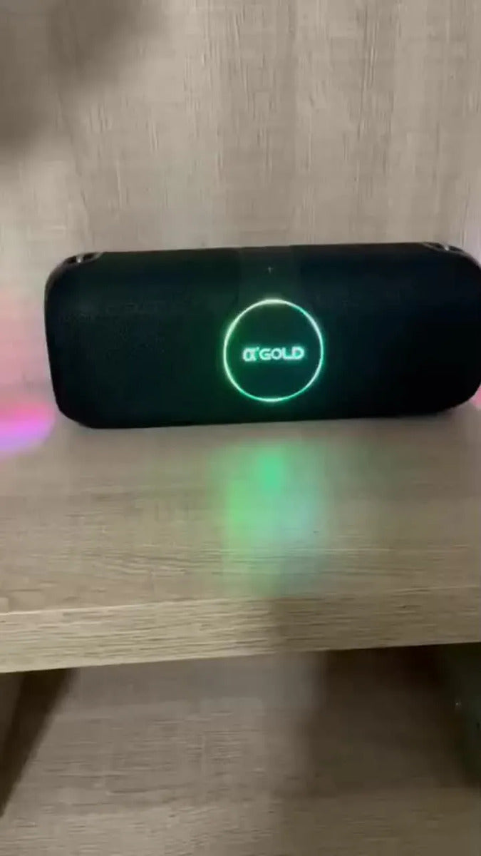 Caixa de Som Bluetooth Portátil com Microfone e Karaokê 120W A'Gold SM-32