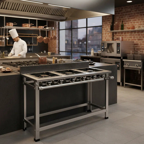 Fogão Industrial 3 Bocas 3qd Qg B.p Fast Gourmet P7 Inox