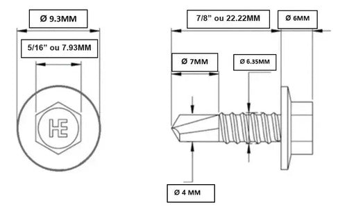 Parafuso Autobrocante Sextavado 14x7/8 Epdm Hardseal – 3000 Peças – foto 2