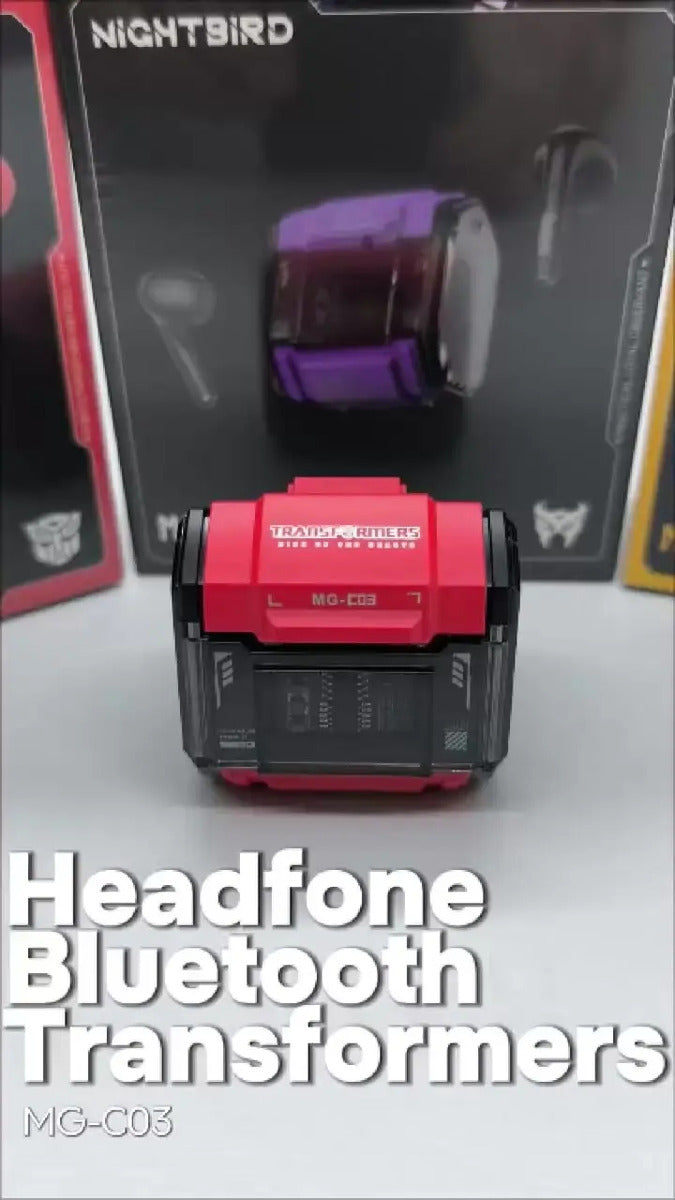 Fone de Ouvido Bluetooth 5.3 TWS sem Fio com Microfone e LED Transformers MG-C03