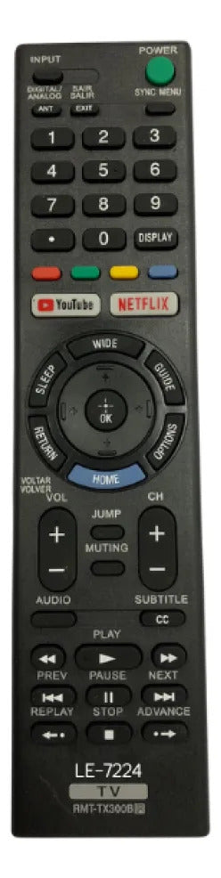 Controle Remoto Compatível com Smart TV Sony Bravia Lelong LE-7224