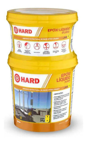 Cola Adesivo Estrutural Epóxi A+b Líquido 1kg Hard – 6 Unidades – foto 2