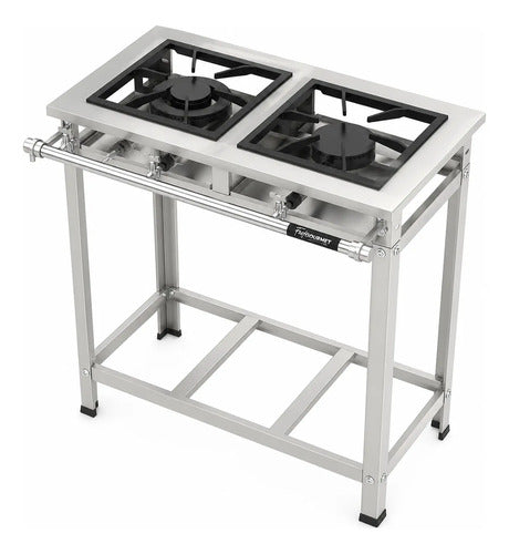 Fogão Industrial 2 Bocas 1qs 1qd Qg B.p P7 Inox Fast G.