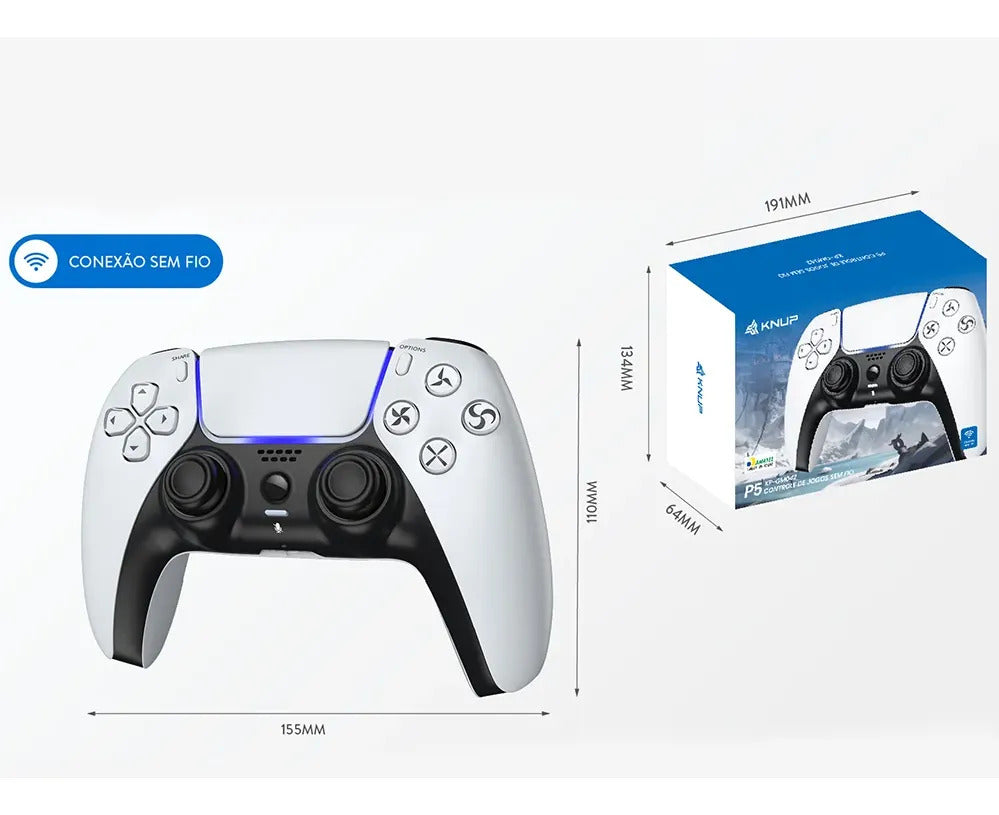 Controle para Videogame PS5 Sem Fio Bluetooth com Vibração Knup KP-GM042