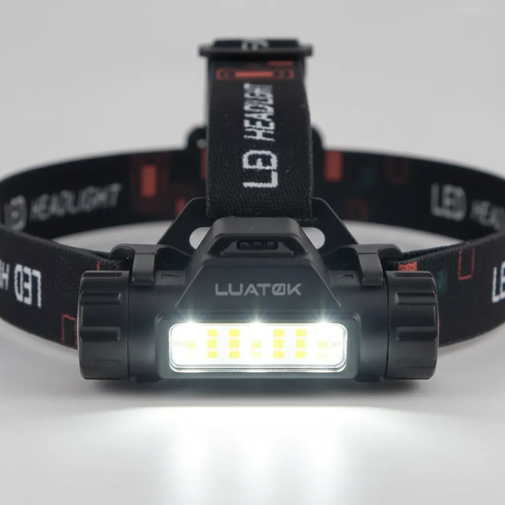 Lanterna de Cabeça LED Recarregável USB à Prova d'Água Luatek LT-399B
