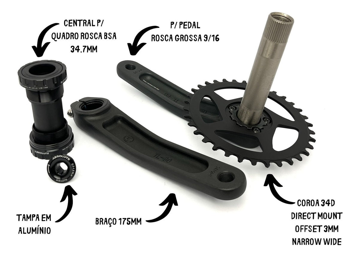 Pedivela Absolute Prime Direct C/ Coroa 34d 175mm C/ 3mm