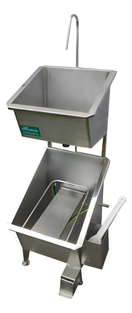 Lavador de Botas e Mãos Acoplado Manual Industrial Inox