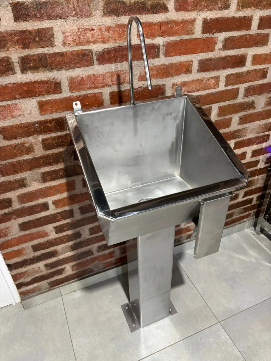 Lavador de Mãos Individual Inox 304 com Pedestal